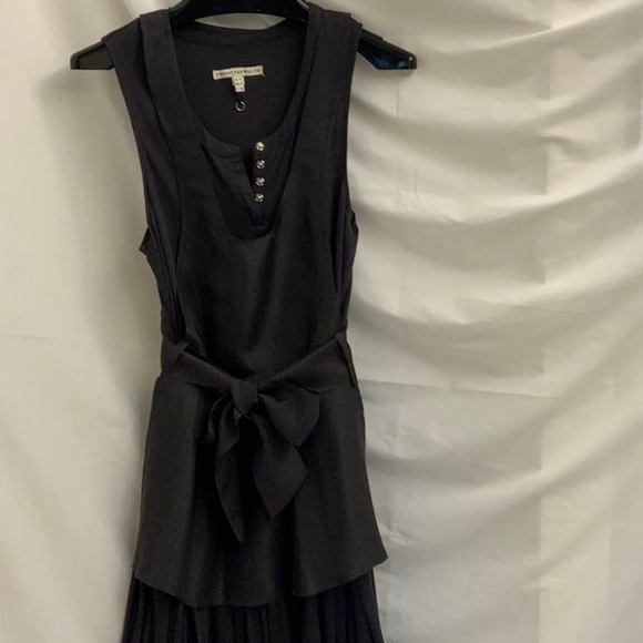 Gray 100% Silk Dress with Optional Silk Belted Overlay by Twenty8Twelve - Size 8 - Picture 2 of 15